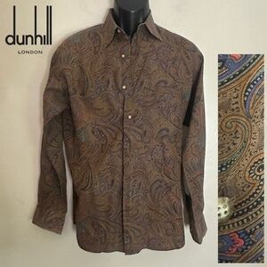 Dunhill Paisley Long Sleeve Shirt Small Gently worn 100% cotton 21" armpits